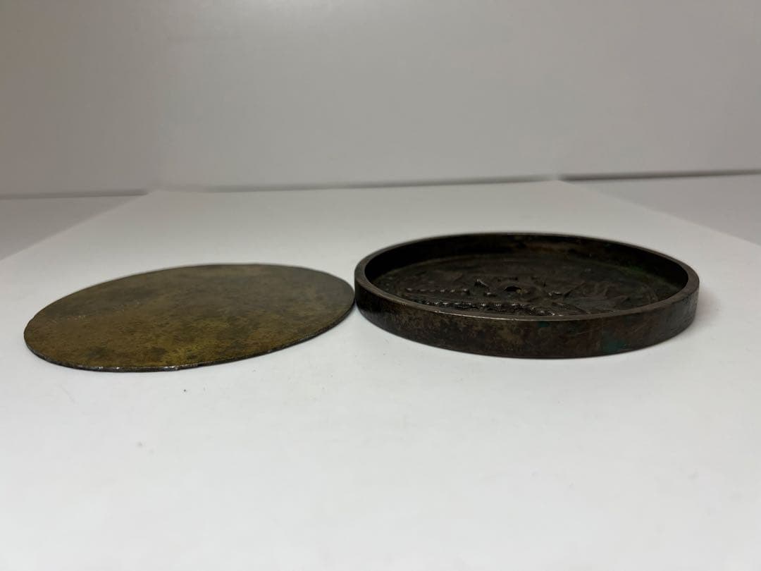 古銅　古鏡　2点　幅12/11.5cm 東K8-0203② タコサ