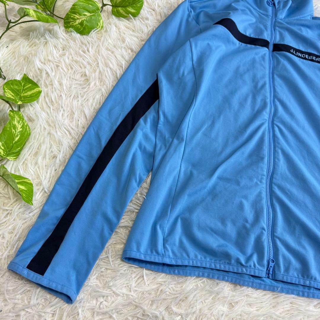 【ジェイリンドバーグ】美品 ジップジャケット ブルー ビックロゴ L メンズ