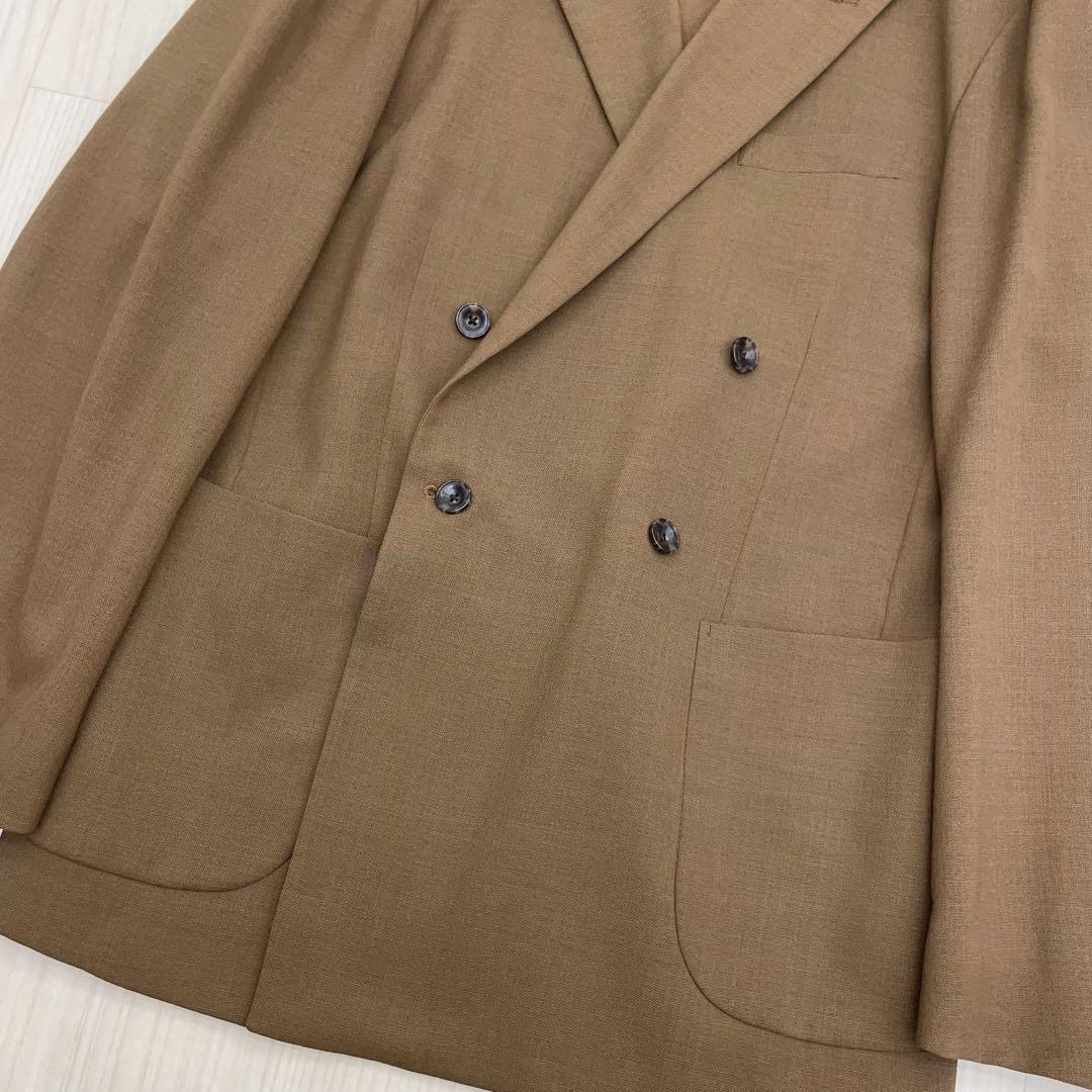 ☆ MORLES ウール シアー素材 ダブルブレスト テーラードジャケット L