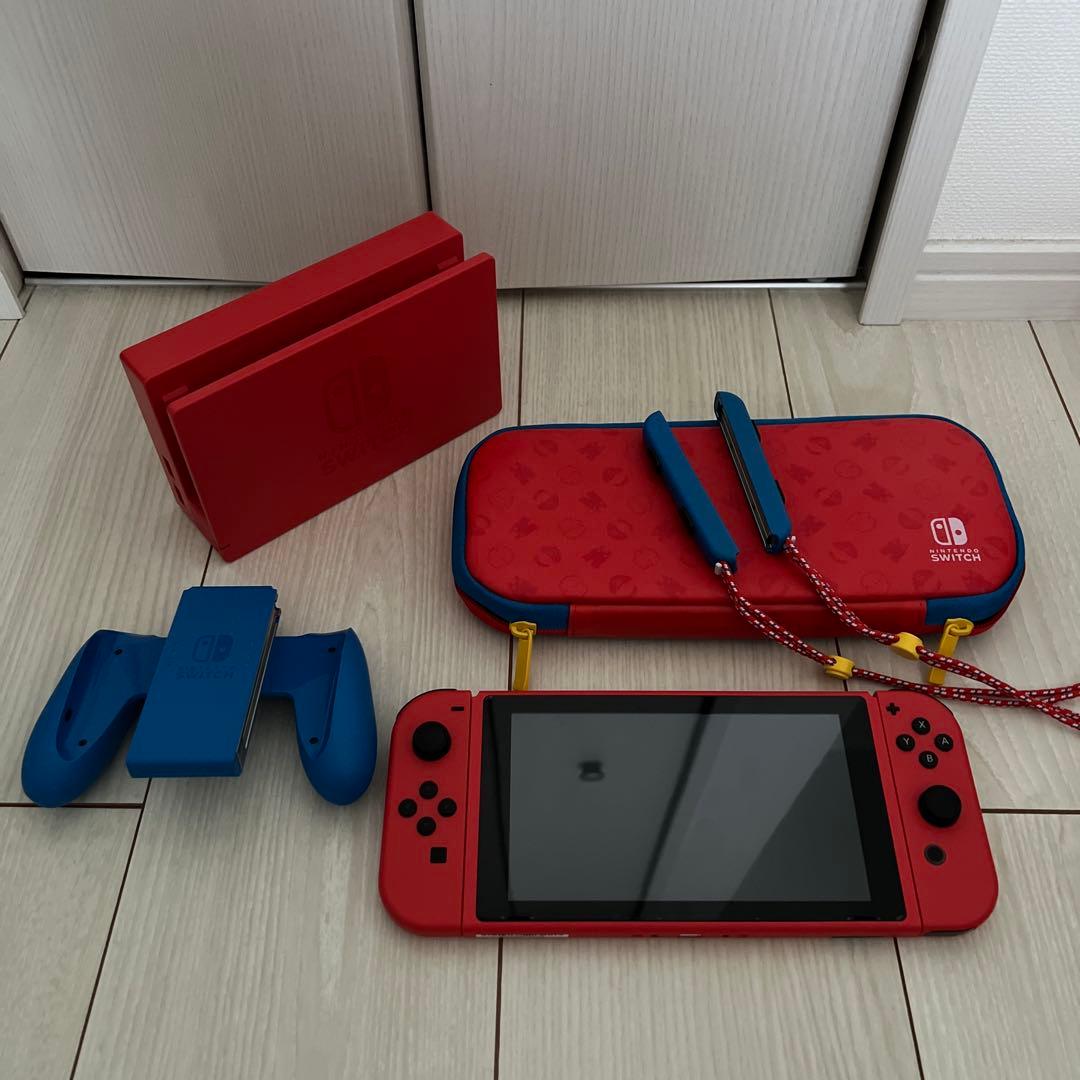 Nintendo Switch 本体 マリオレッド×ブルーセットSDカード付