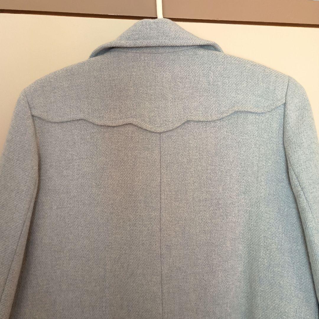 【agnès b. 】淡い水色のウール100%コート