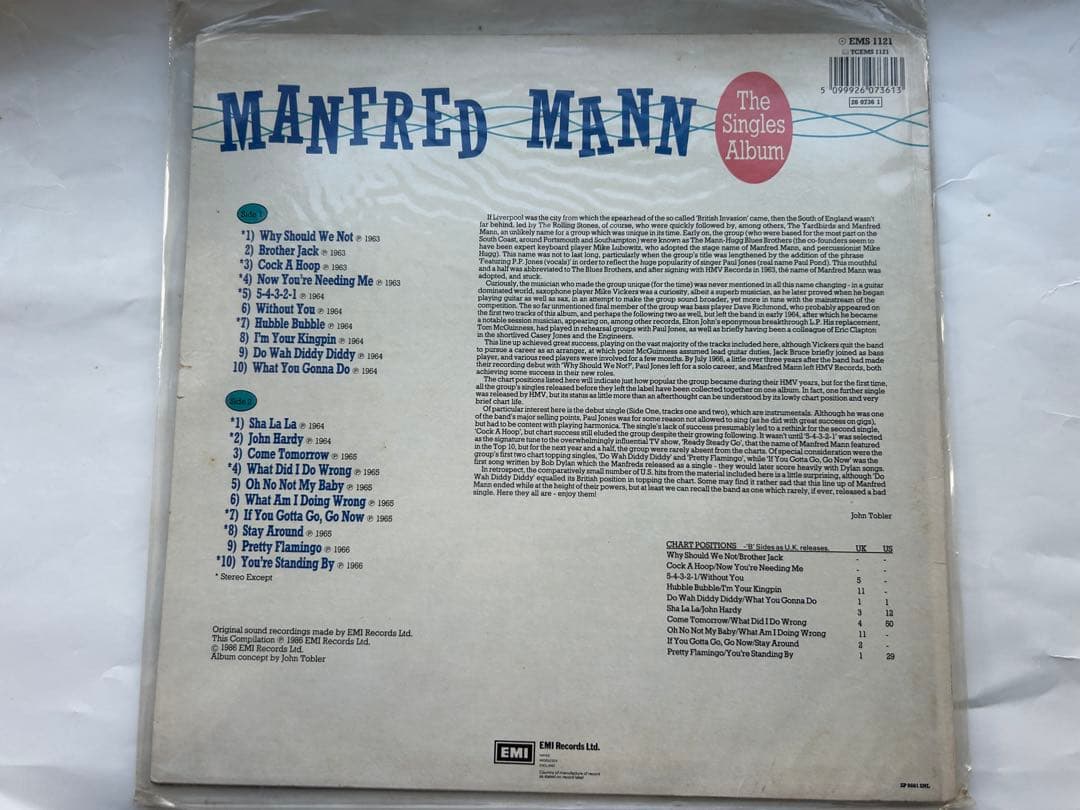Manfred Mann The Singles Album 西ドイツ盤LP