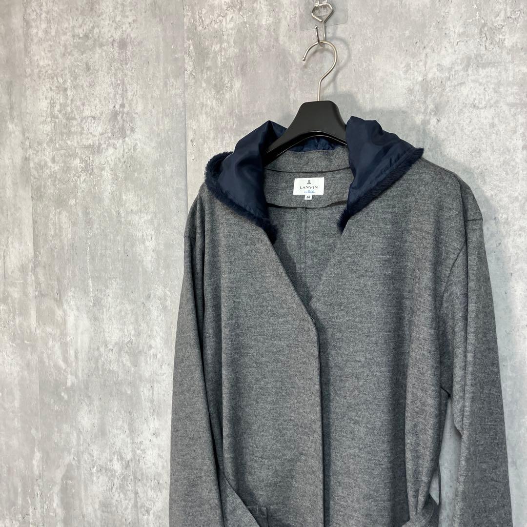 LANVIN en Bleu 日本製 ガウンコート 38