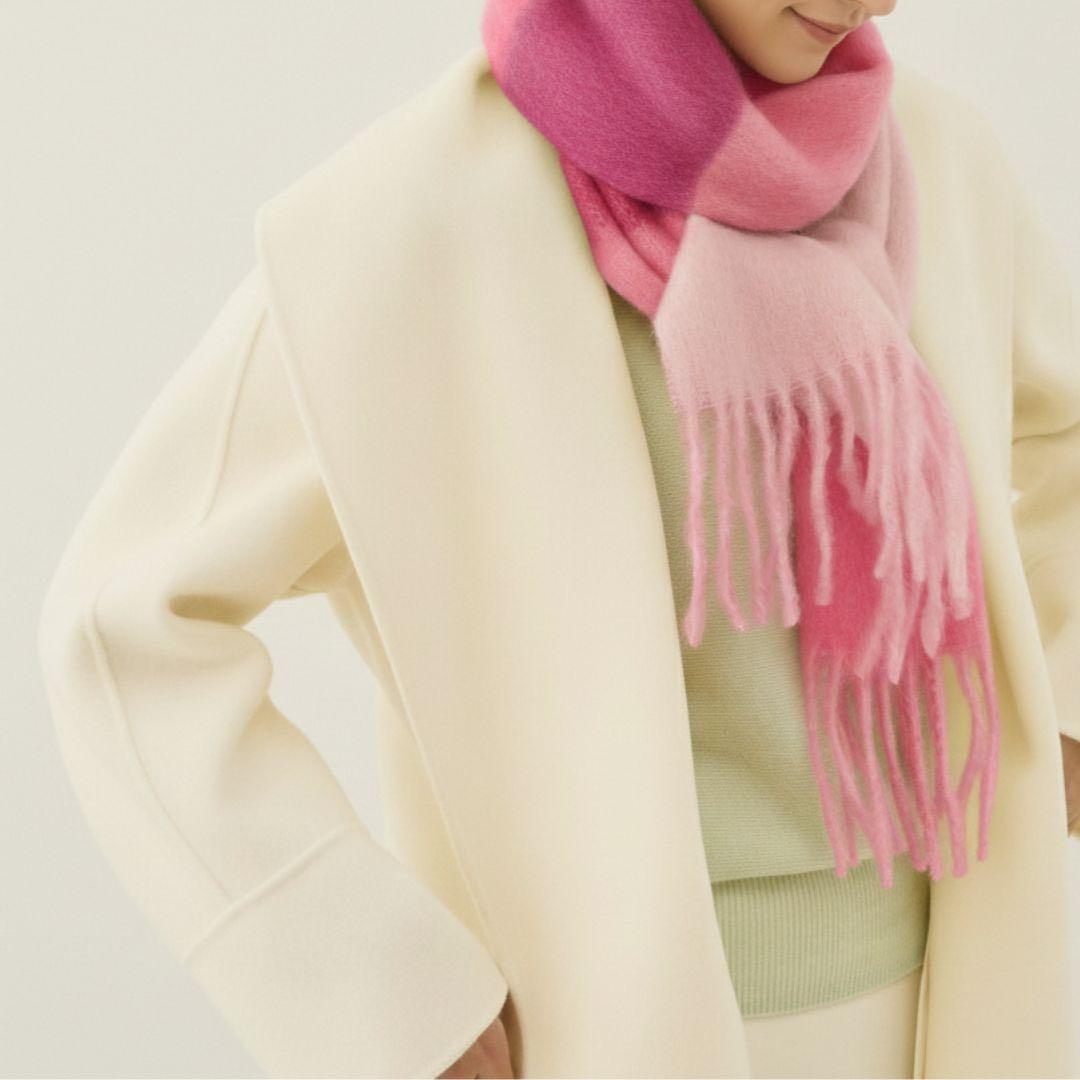 ANAYI アナイ モヘヤボーダーストール　マフラー　定価¥29700