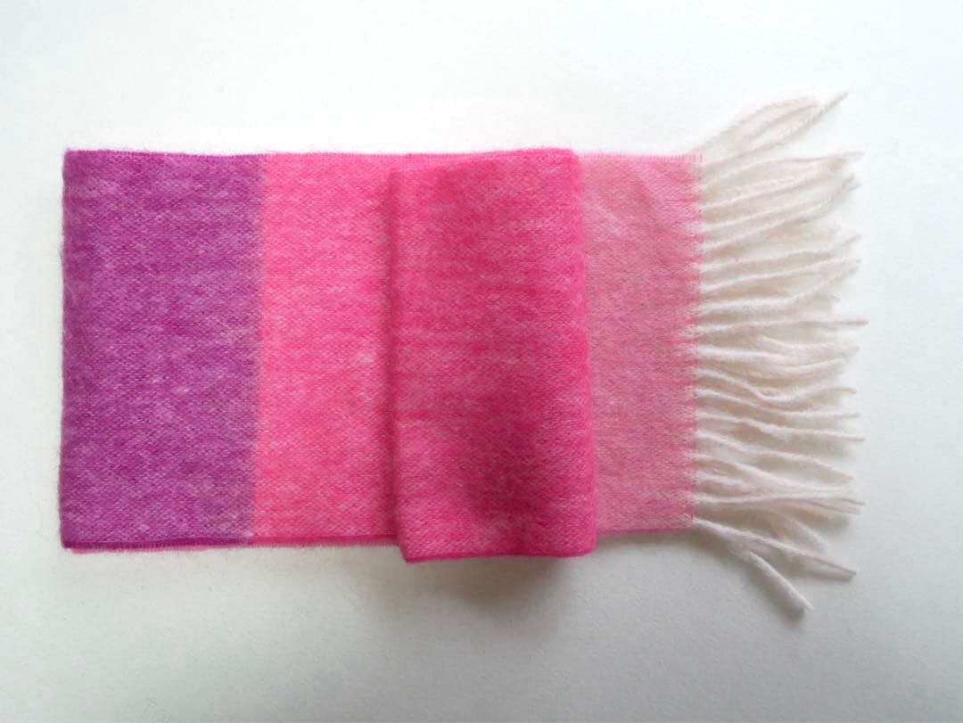ANAYI アナイ モヘヤボーダーストール　マフラー　定価¥29700
