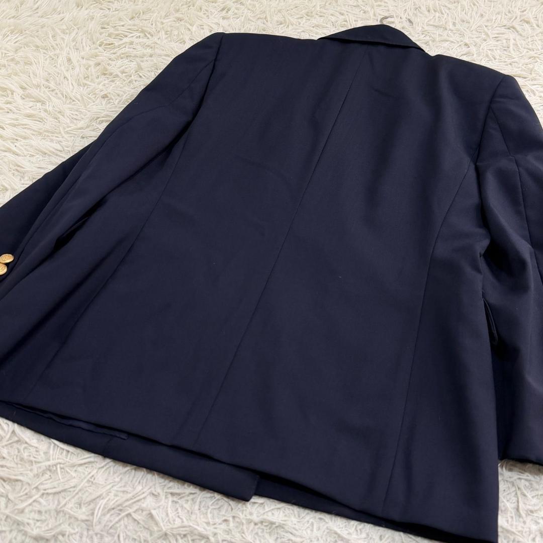16477✨美品✨️ バーバリー ウール 紺ブレ 金ボタン ダブルジャケット 7
