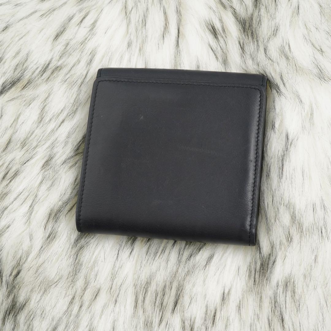極美品　Chloe クロエ　二つ折り財布　レザー　ロゴグラム　デカロゴ　ネイビー