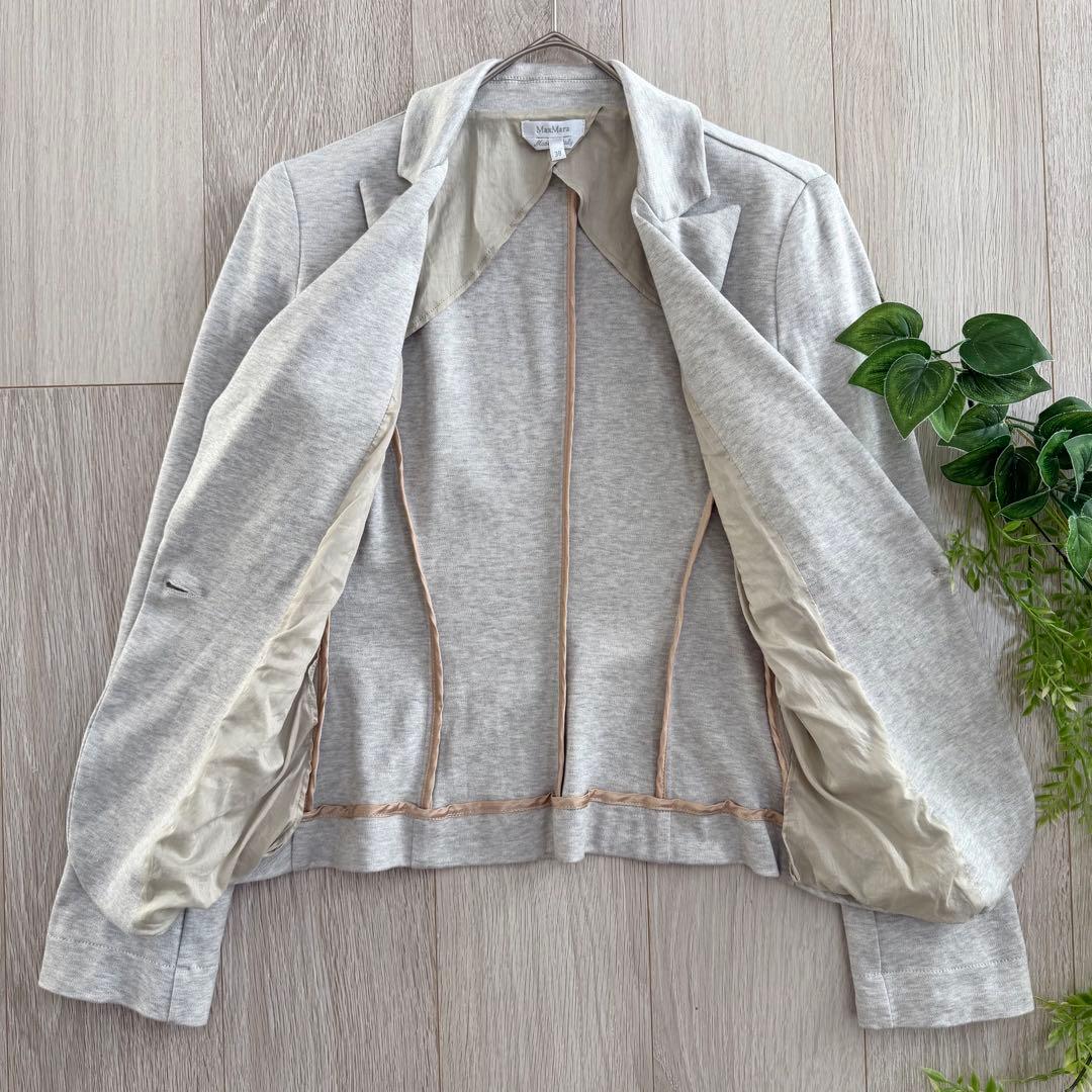 Max Mara マックスマーラ 高級 テーラードジャケット ライトグレー M