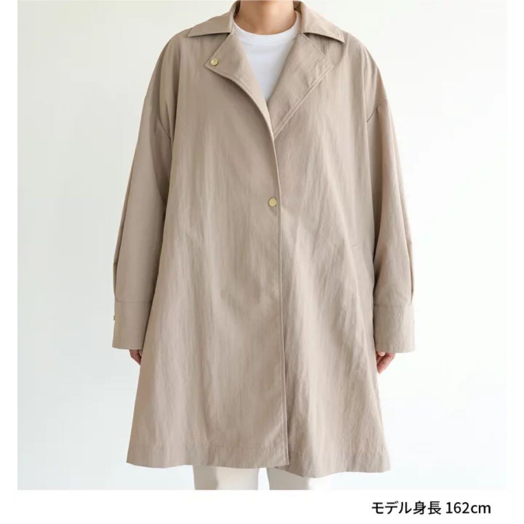 HARUKA DESIGN　ベージュ トレンチ　Aライン　コート ゴールドボタン