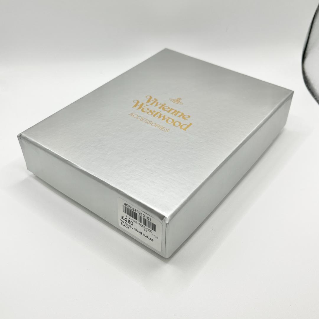 未使用 Vivienne Westwood エナメル がま口 折財布 黒ツルツル
