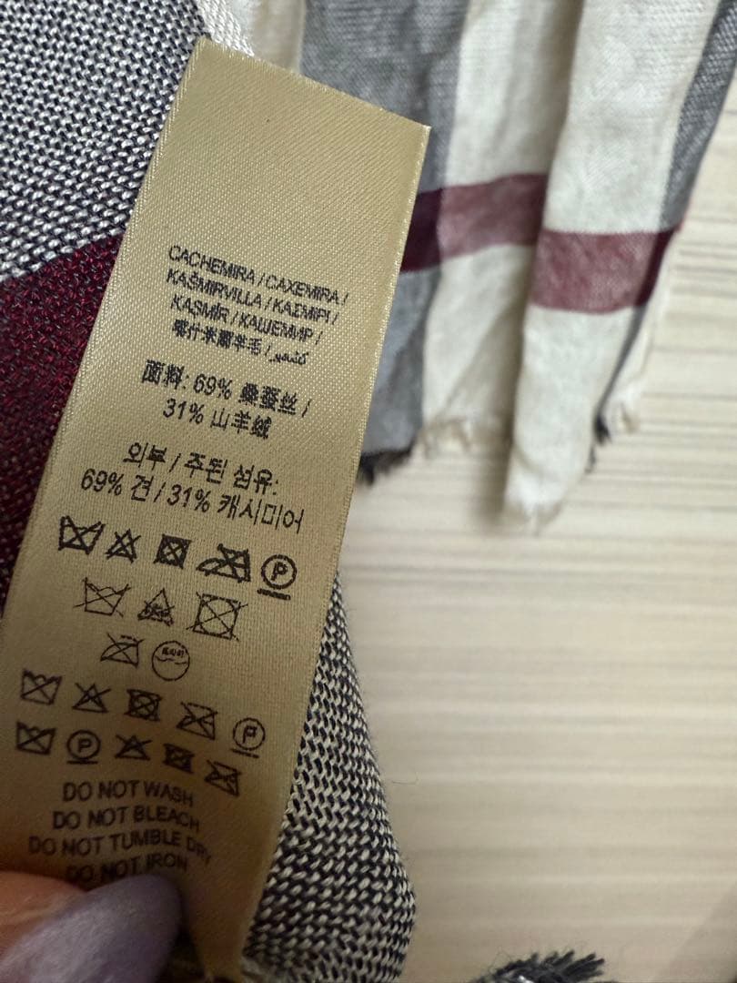 【キキ】BURBERRY チェック柄ストール 175x50cm