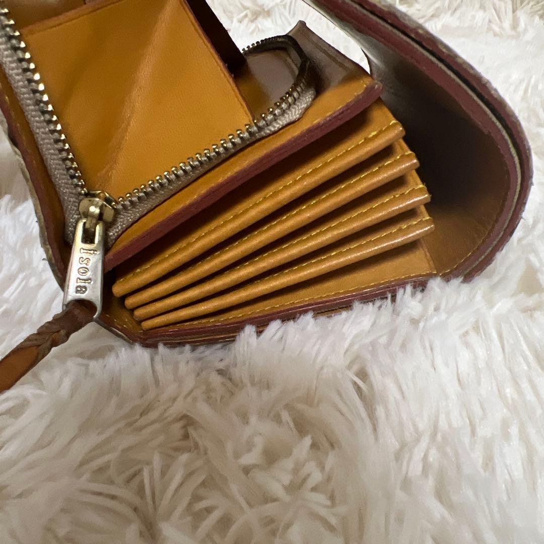 isolaパイソン財布　本革　ジャバラ　コロコロ財布　アイソラ