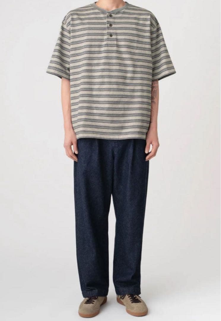 トップス PWA STRIPED HENRYNECK S/S TEE CLOUD