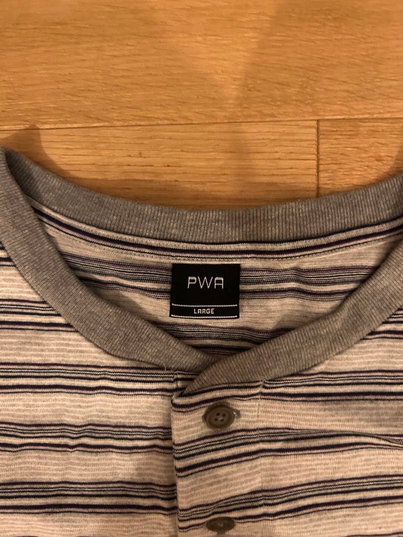 トップス PWA STRIPED HENRYNECK S/S TEE CLOUD