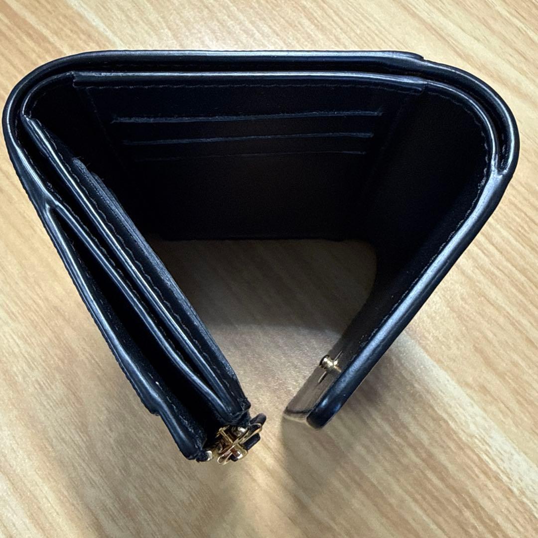 Burberry ギンガムチェック 三つ折り財布 ブラック/ベージュ