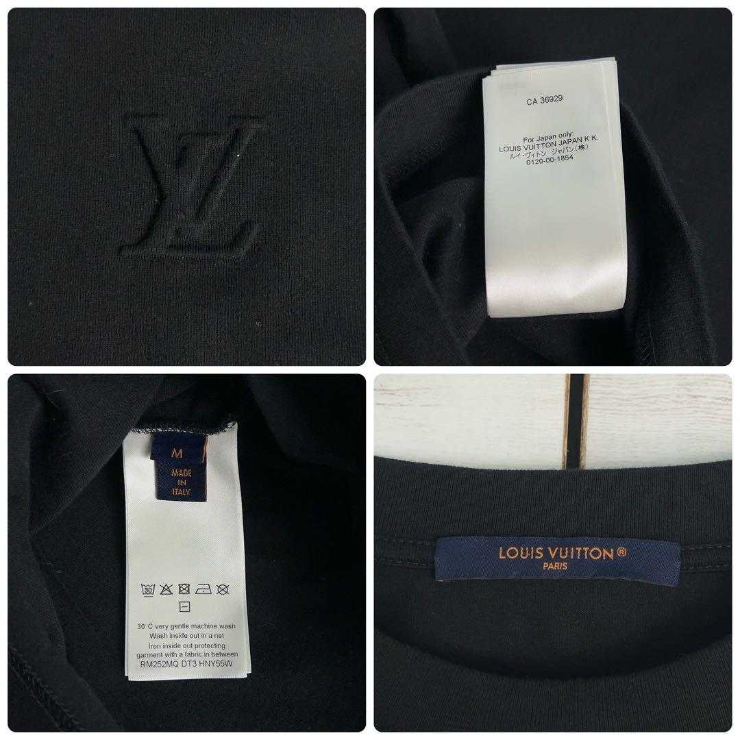 【美品・現行モデル】ルイヴィトン　エンボスLVロゴ インサイドアウトtシャツ　黒