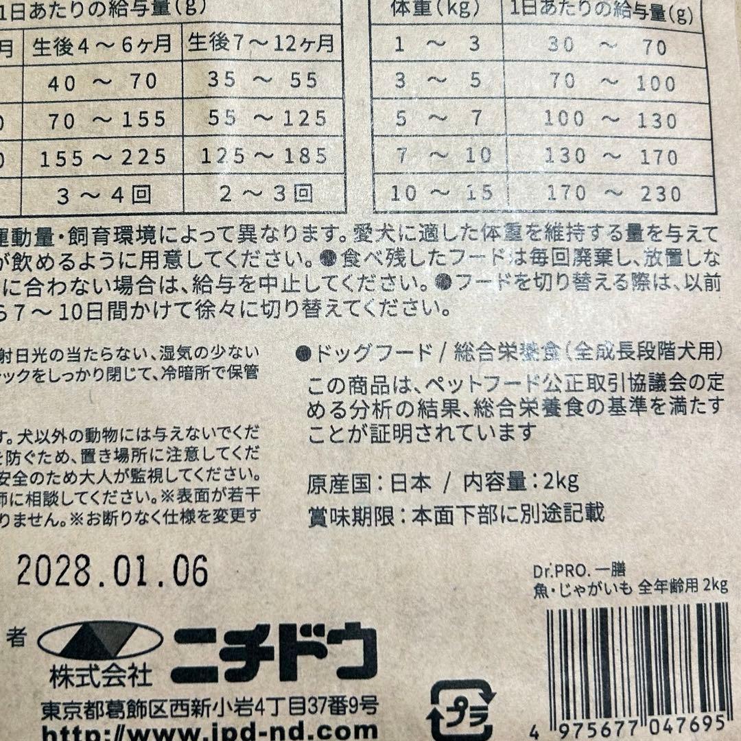 Dr.PRO 一膳 ドライフード2kg3種セット　ニチドウ