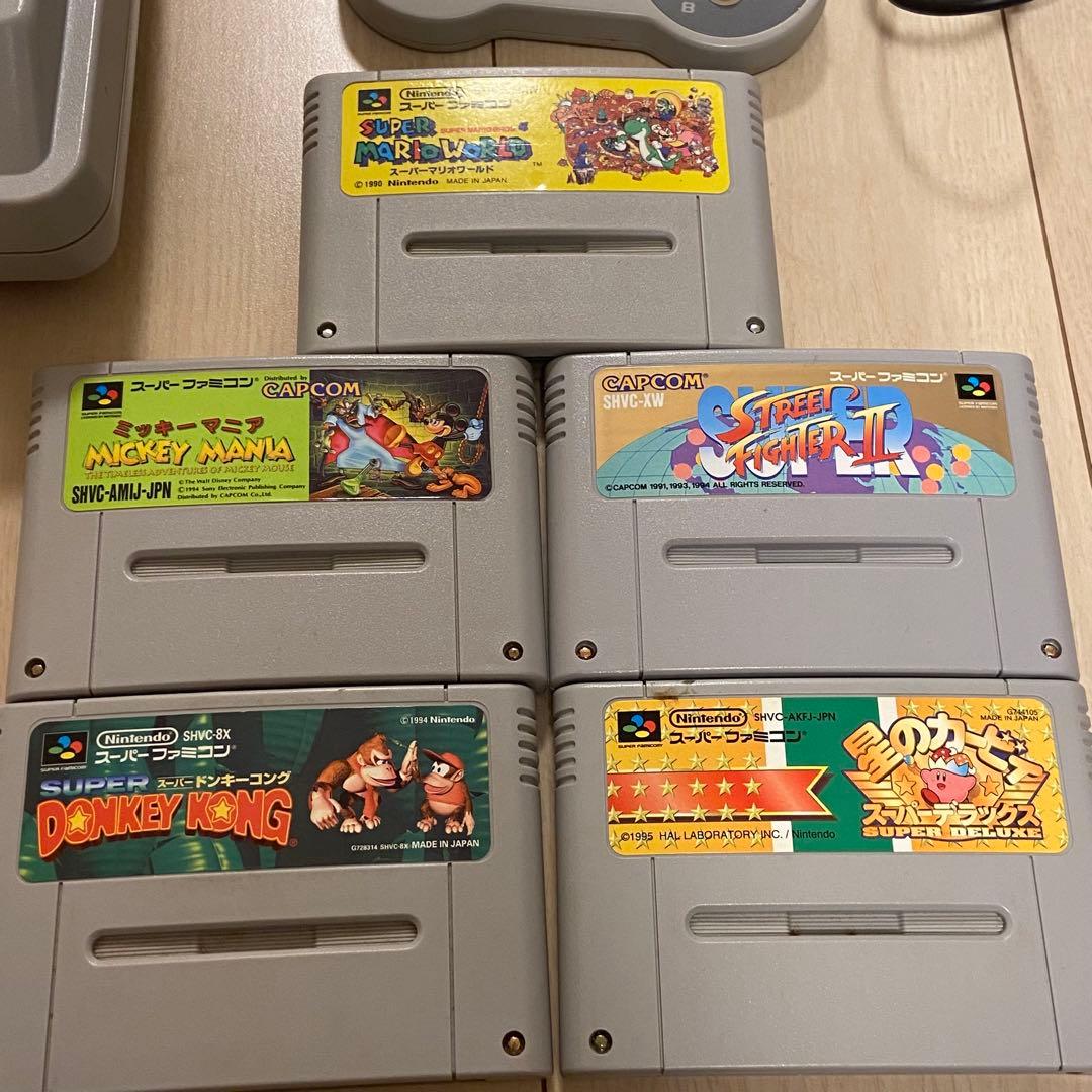 昭和レトロ Nintendo スーパーファミコン本体＋カセット5個セット