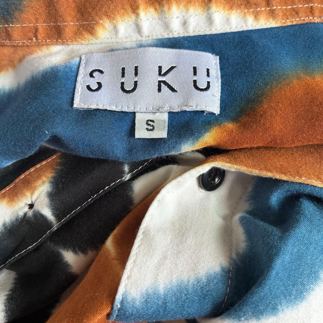 SUKU  S バンブー パジャマ セットアップ 総柄 S