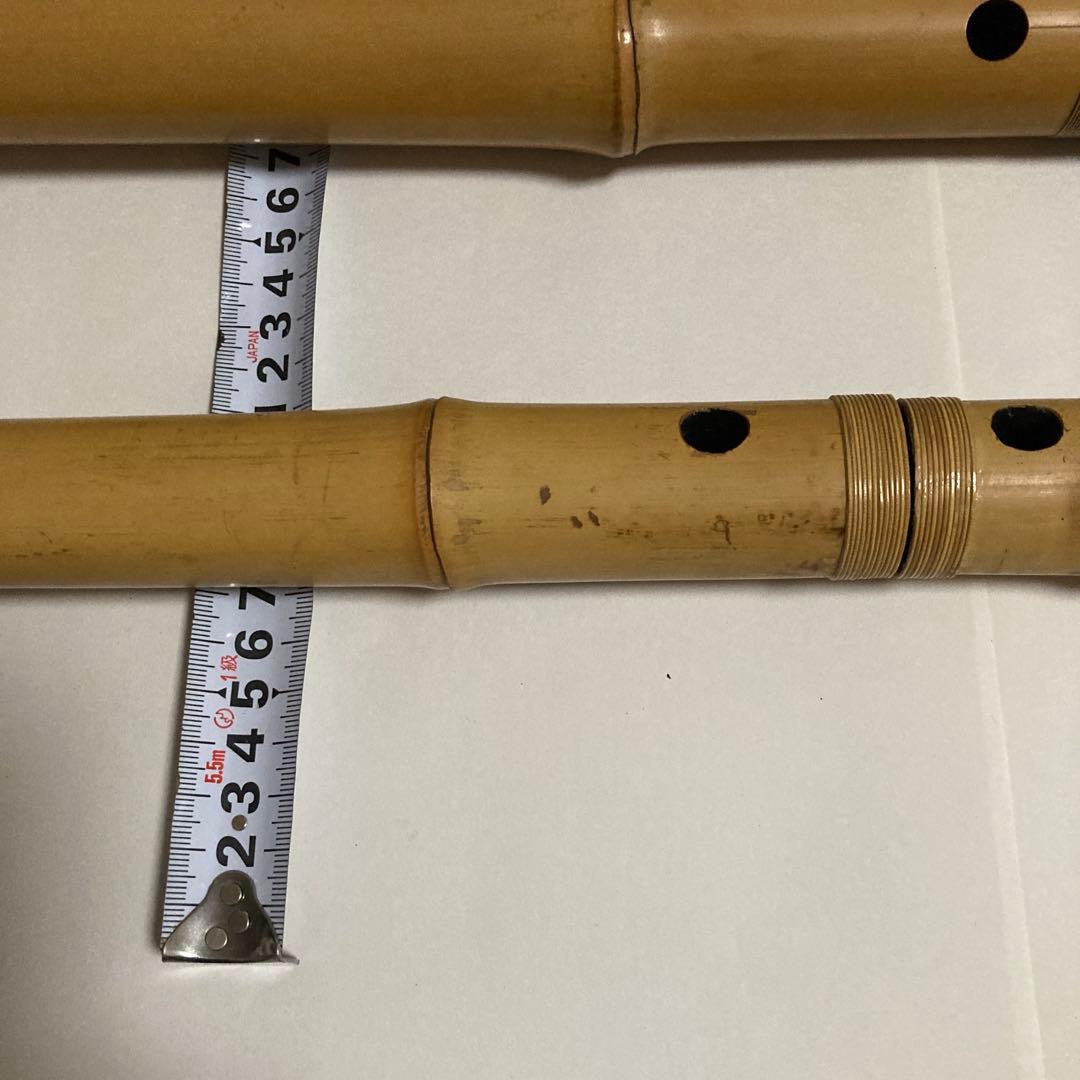 尺八 竹製 5穴　約５４.５ｃｍと４９ｃｍ２本セット 49ｃｍツナキ部調整要