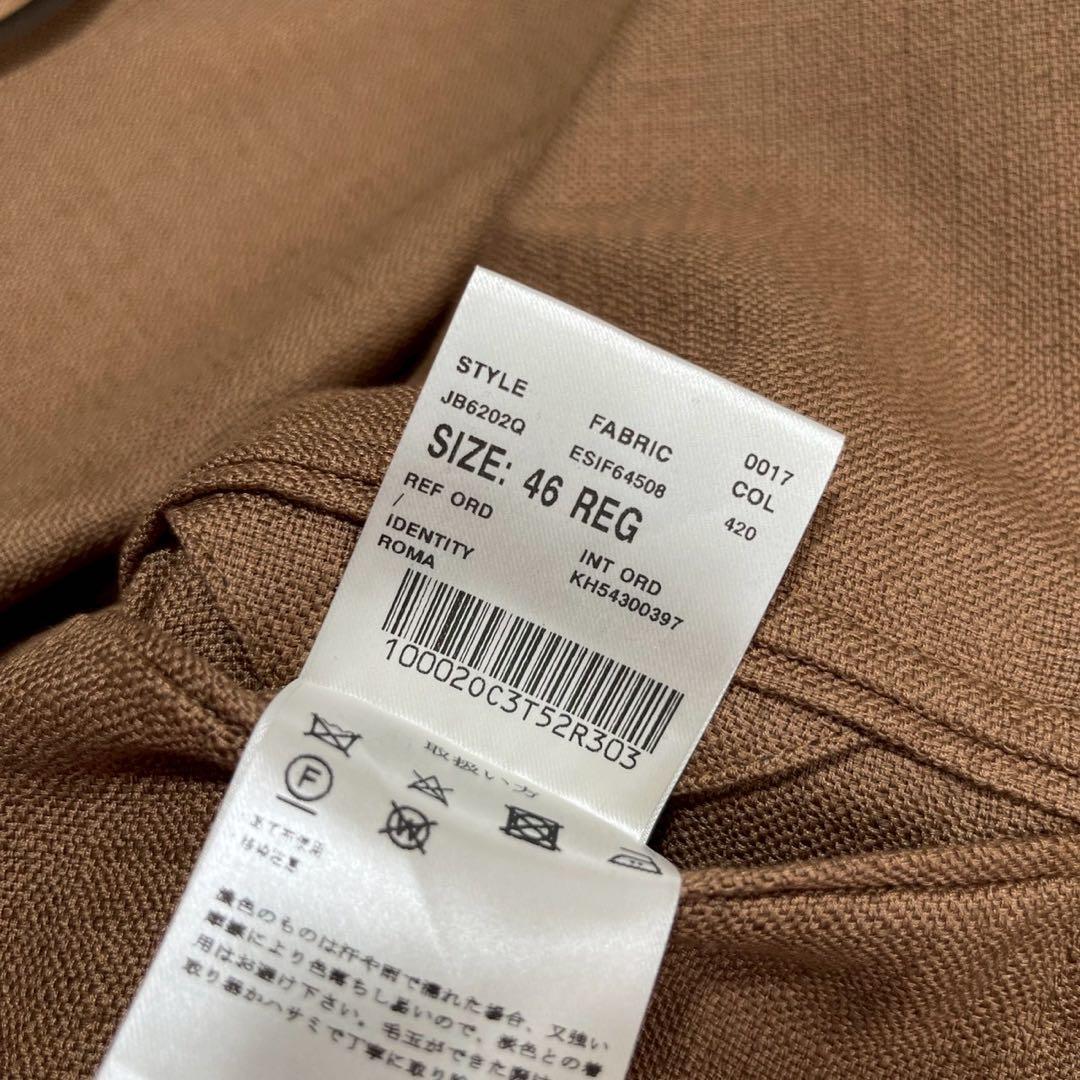 【現行品】高級 LARDINI コットンリネン テーラードジャケット 46