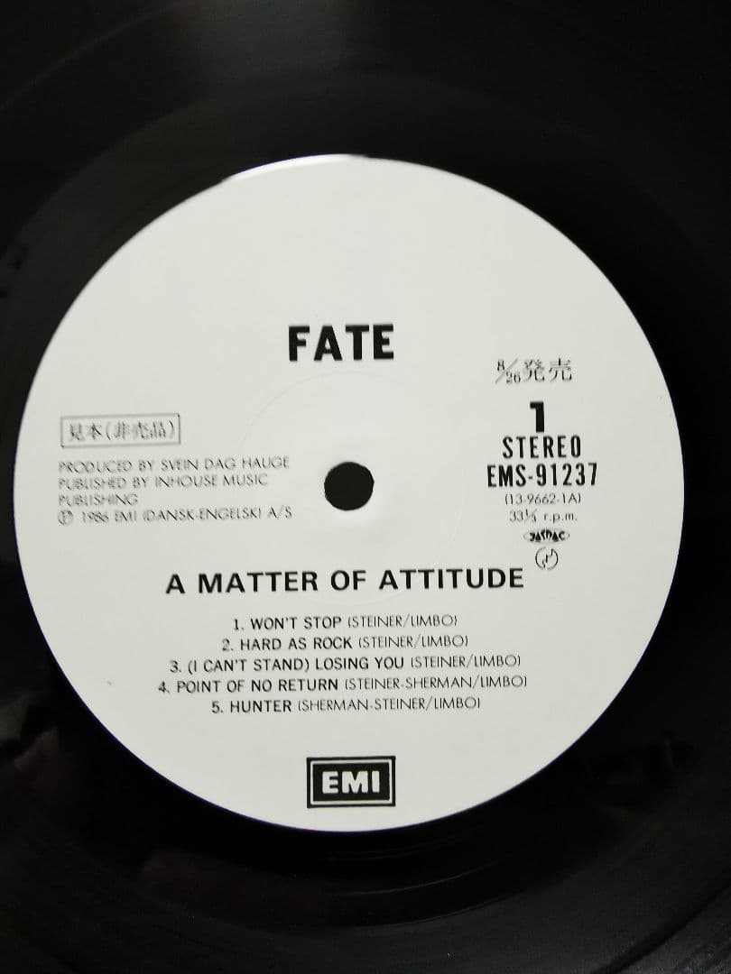 見本盤レコード) FATE 国内盤帯付LP/EMS-91237 メタル