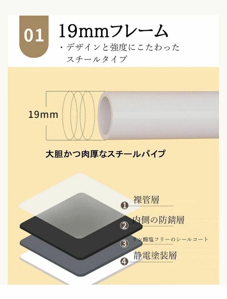 ワードローブ ハンガーラック おしゃれ 収納 カバー付き 引き出し付き ホワイト