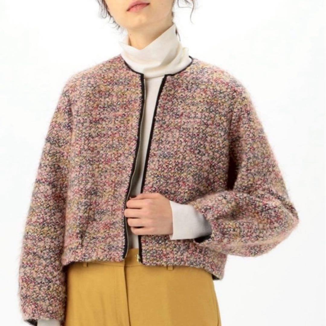 【美品】トゥモローランド ルミエールファンシーツイード ジップアップ