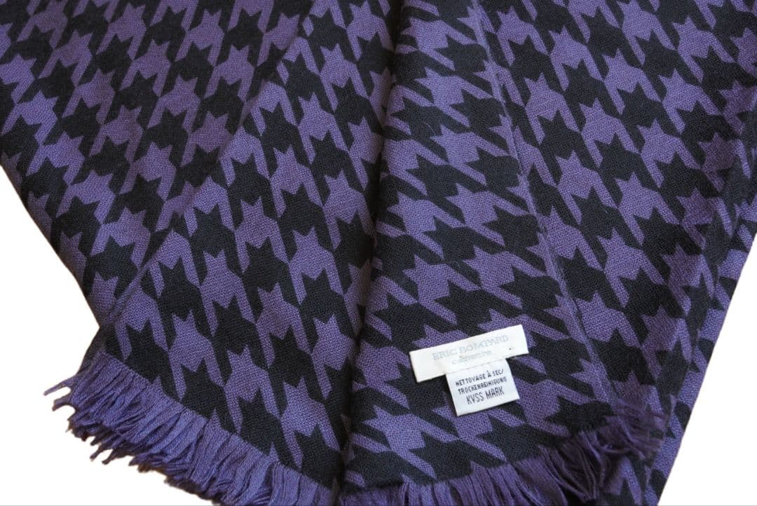 ERIC BOMPARD エリックボンパール カシミア マフラー 千鳥格子 紫