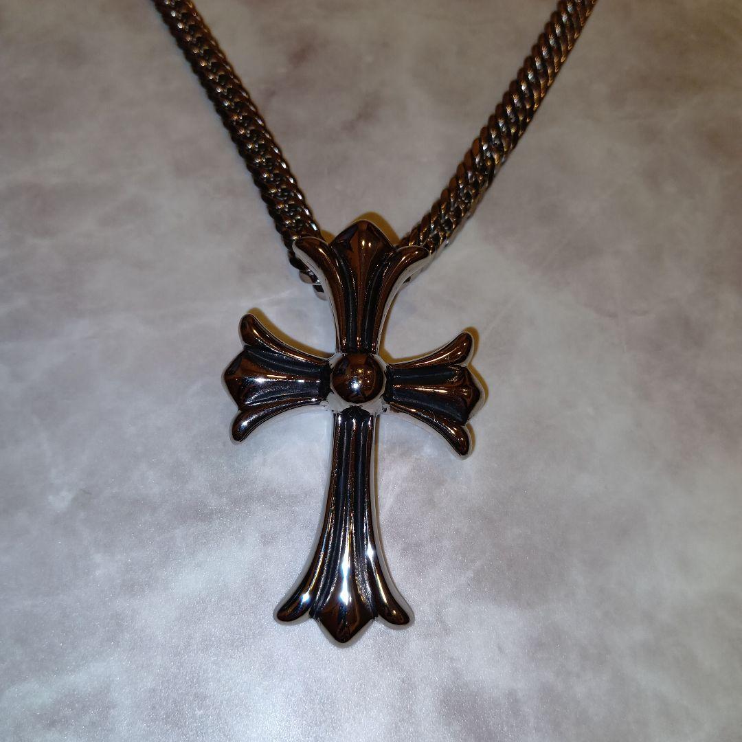 SILVER KYASYA ステンレス ラージクロス 6面ダブル喜平ネックレス