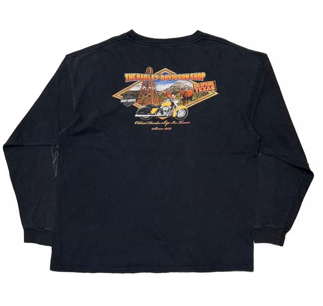 トップス HARLEY DAVIDSON OLD ENGLISH LOGO FLAME T