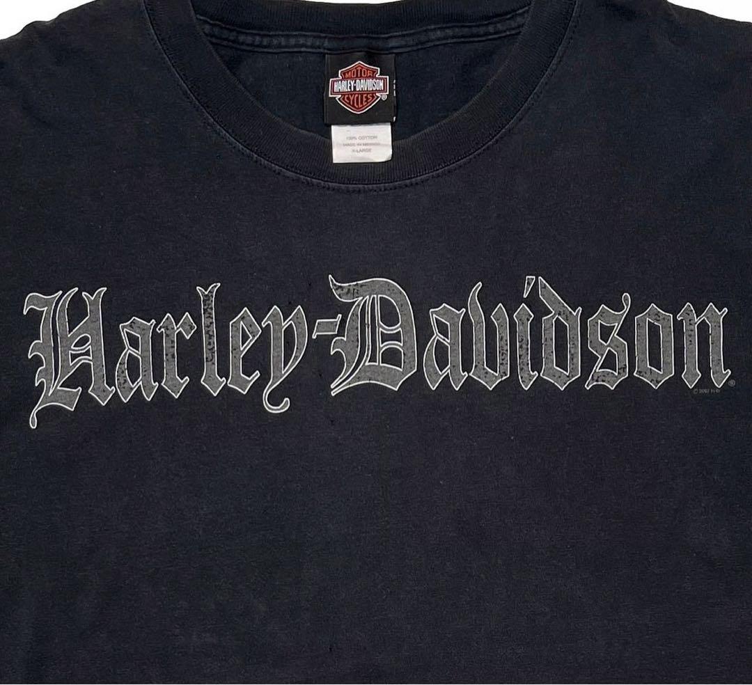 トップス HARLEY DAVIDSON OLD ENGLISH LOGO FLAME T