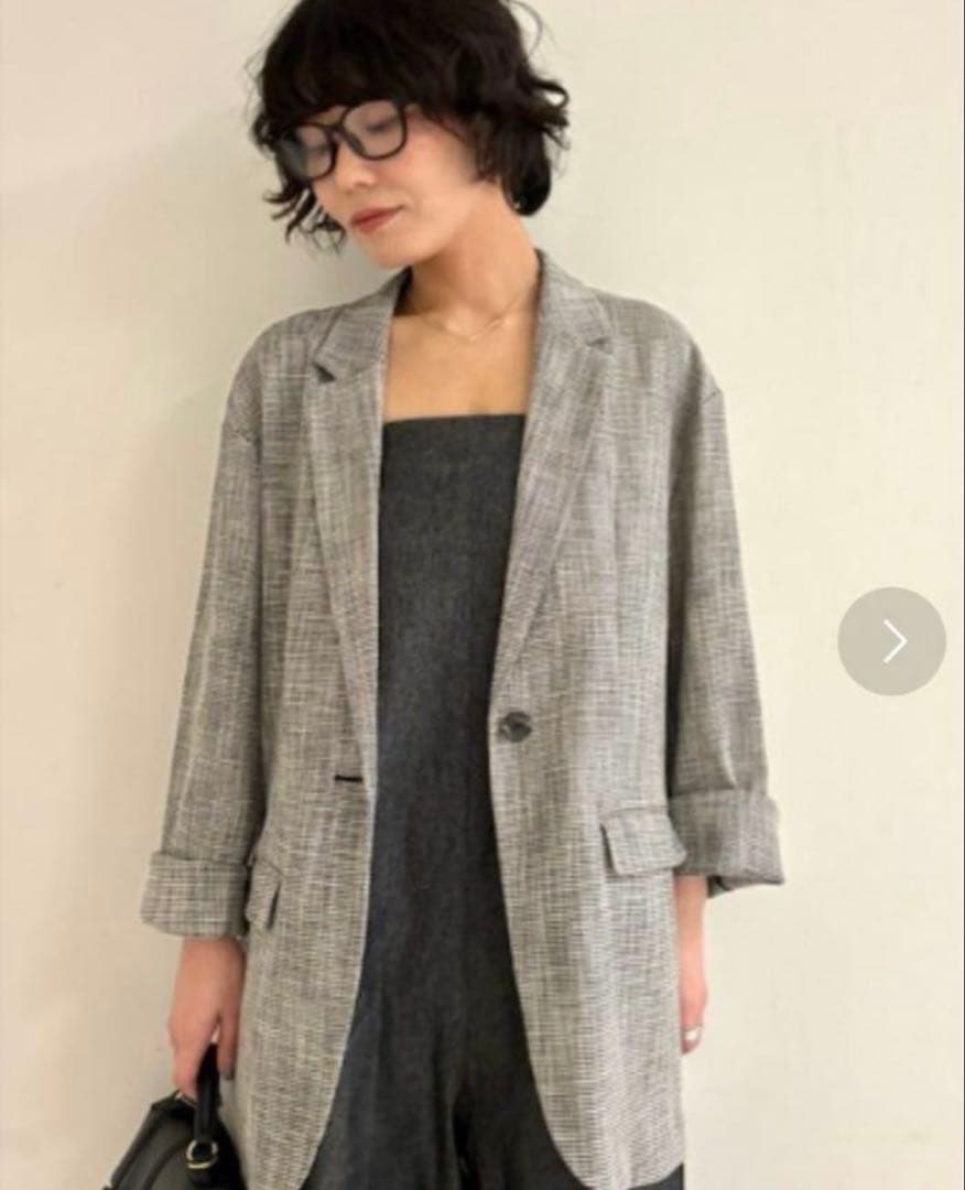 ミラオーウェン Mila Owen ドロップショルダー シアージャケットチェック