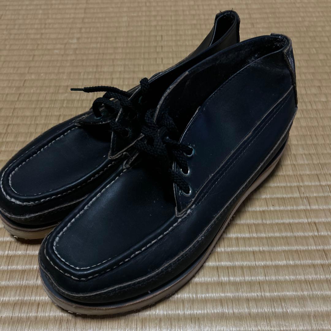 ラッセンモカシン　ブーツ　２６.５　ブラックに近い紺色