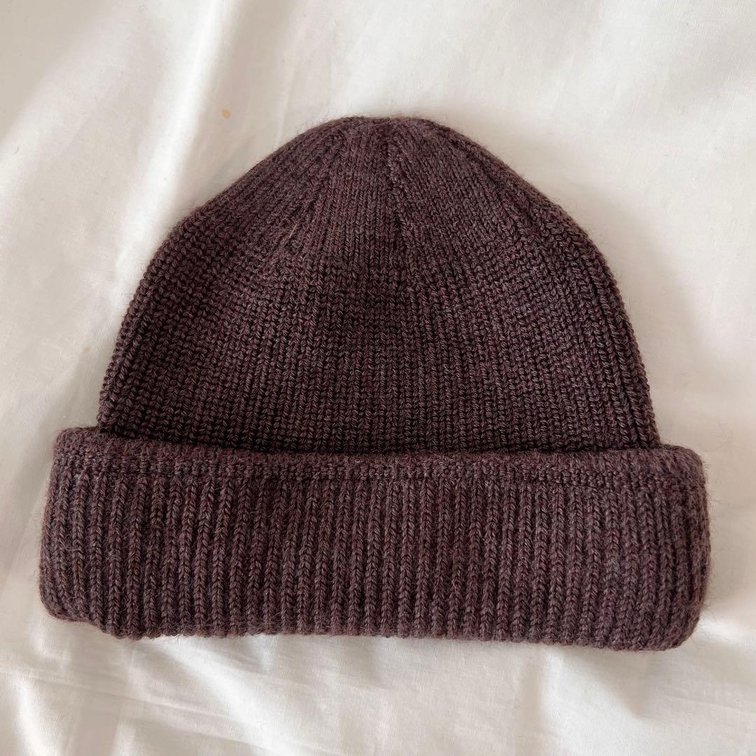 ハリウッドランチマーケット/ウール100%ニットキャップ　新品 ブラウン