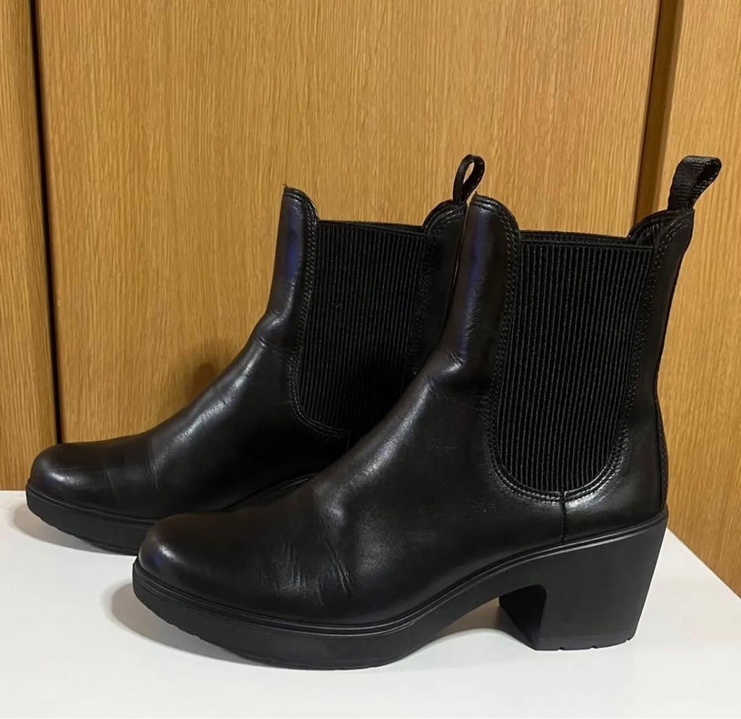 ECCO エコー　ショートブーツ　サイドゴアブーツ　黒　37サイズ 23.5cm