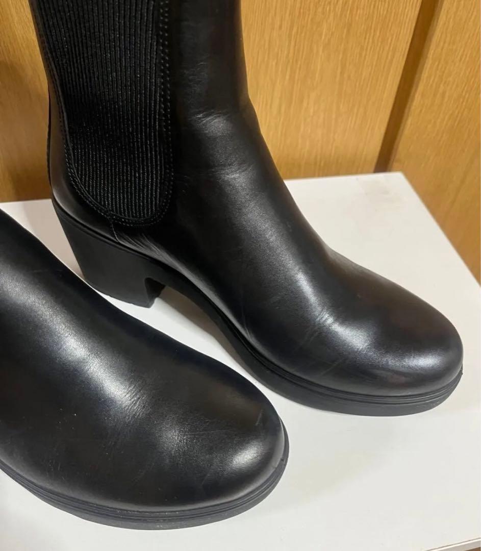 ECCO エコー　ショートブーツ　サイドゴアブーツ　黒　37サイズ 23.5cm