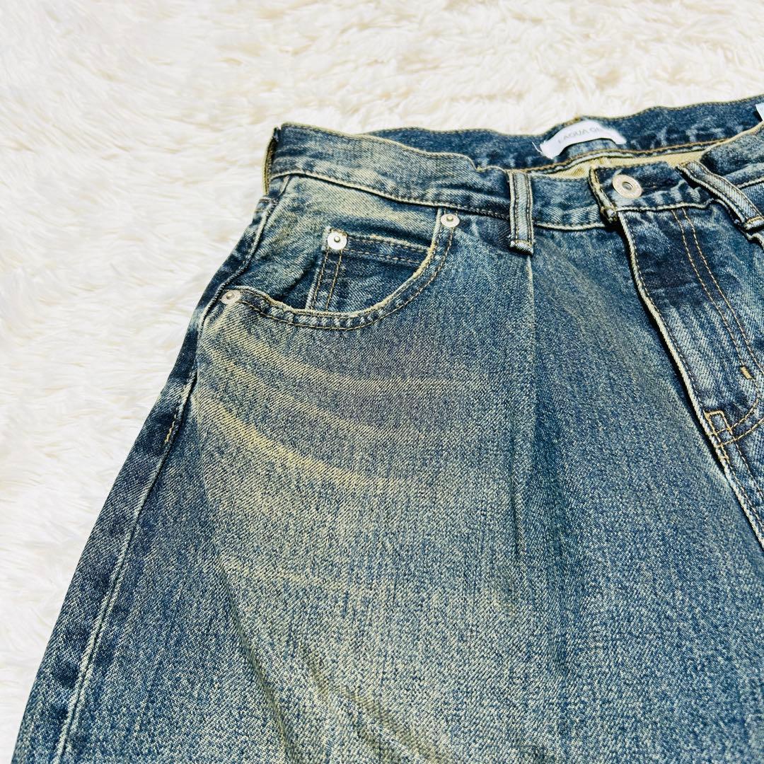 LAGUA GEM CLASSIC WASH TUCK デニム　ブルー　25