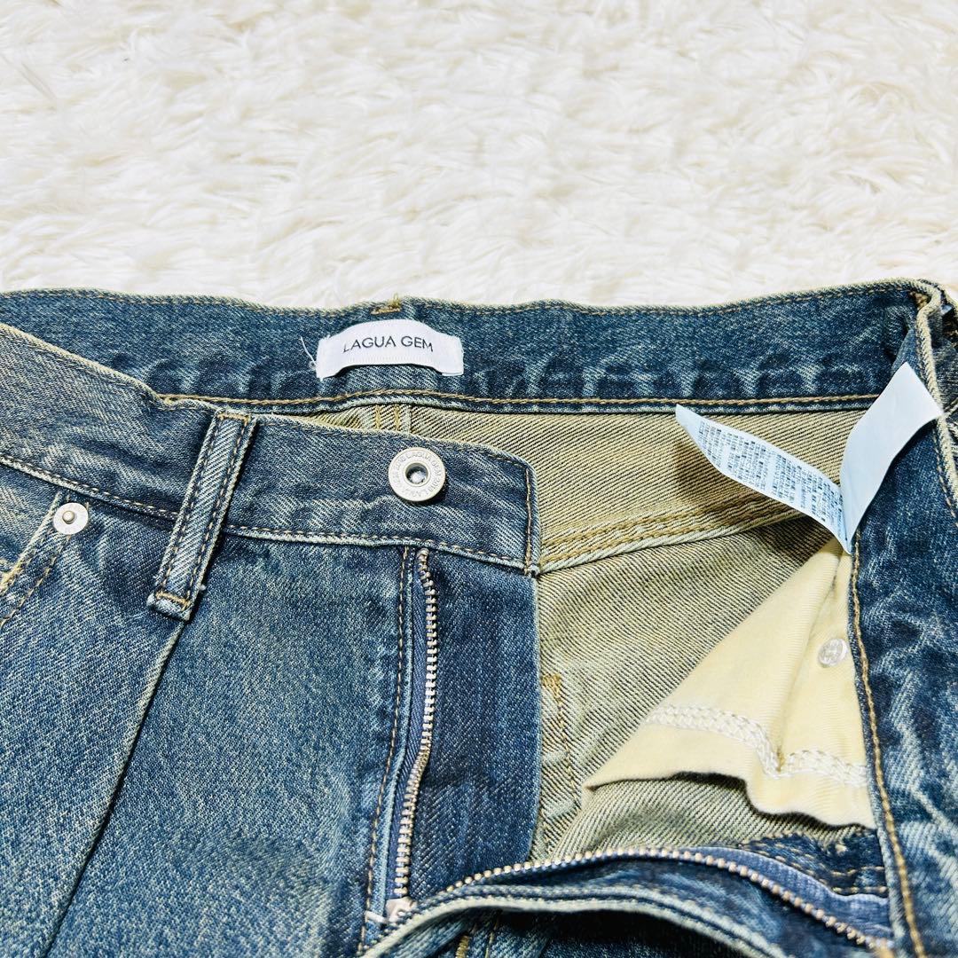LAGUA GEM CLASSIC WASH TUCK デニム　ブルー　25