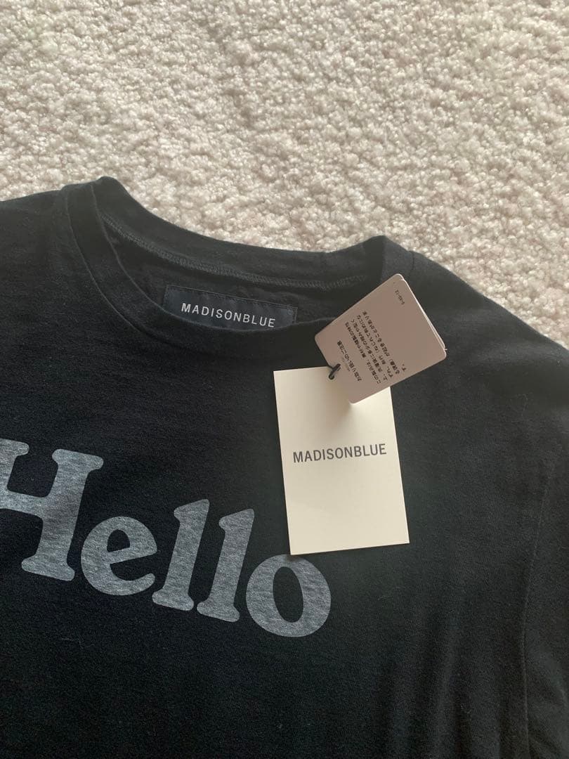 あきひめ様☆MADISONBLUE Helloプリント Tシャツ ブラック☆
