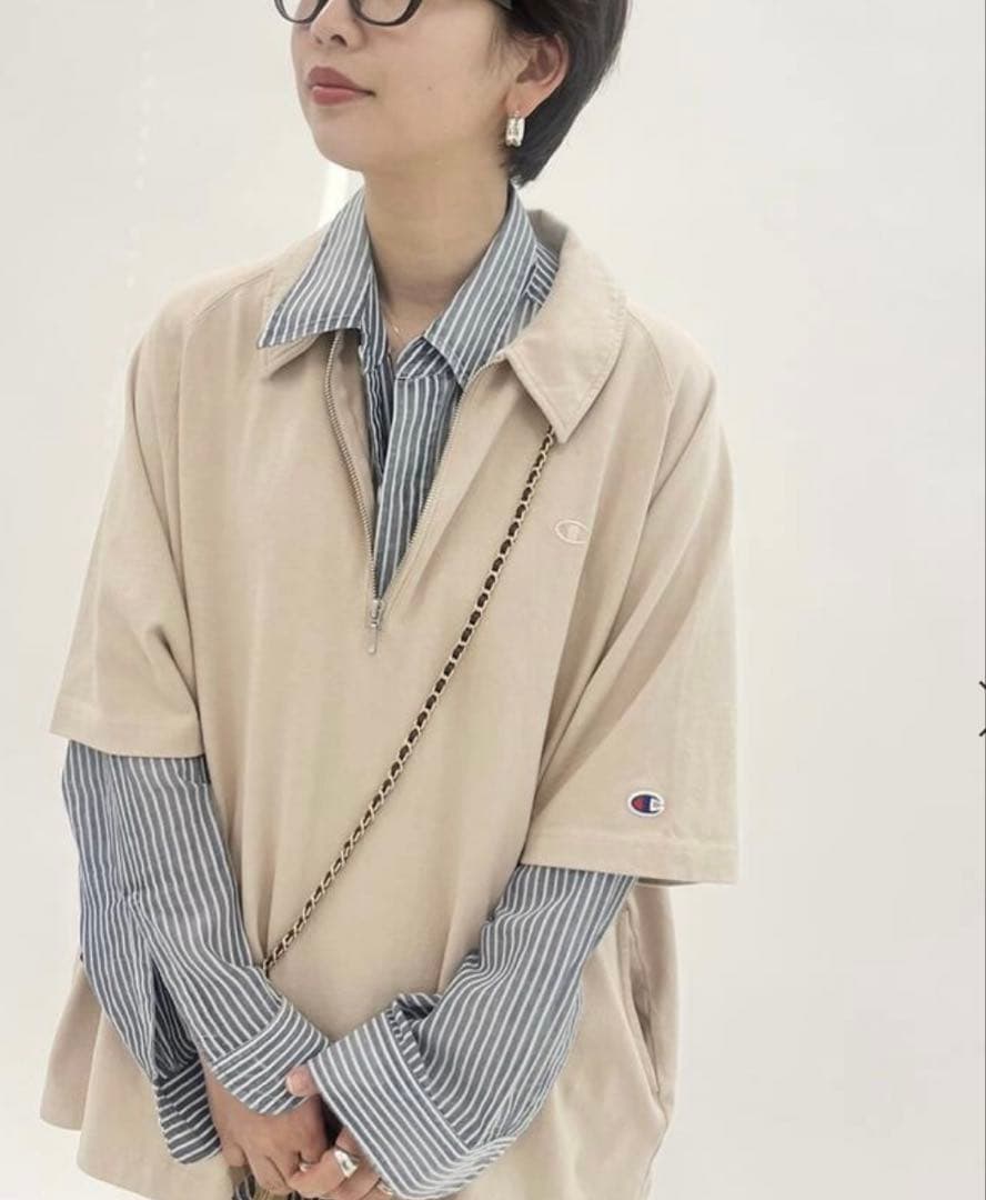 CHAMPION/チャンピオン 別注JERSEY HALF ZIP TEE