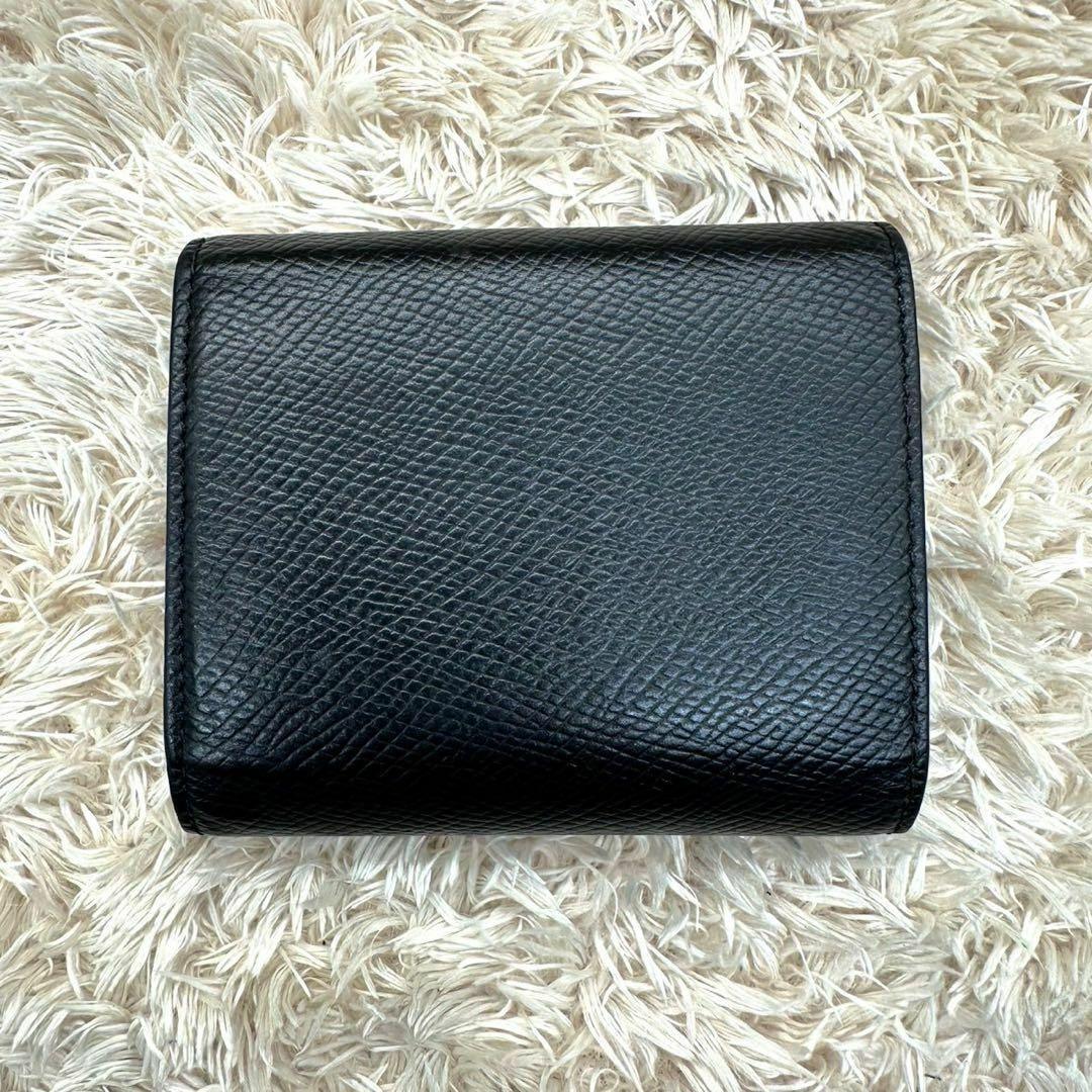 【美品】セリーヌ 三つ折財布 ブラック レザー トリフォールド レディース