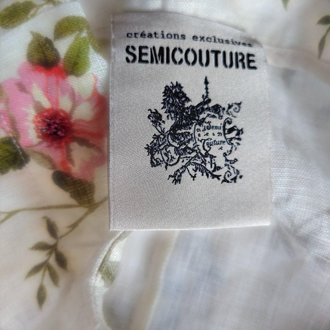 ご購入者お決まりSEMICOUTURE 花柄リネン100フレアスカート