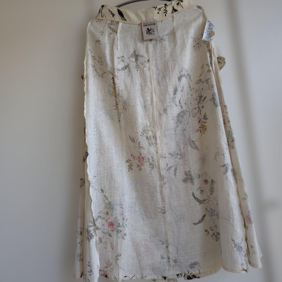 ご購入者お決まりSEMICOUTURE 花柄リネン100フレアスカート