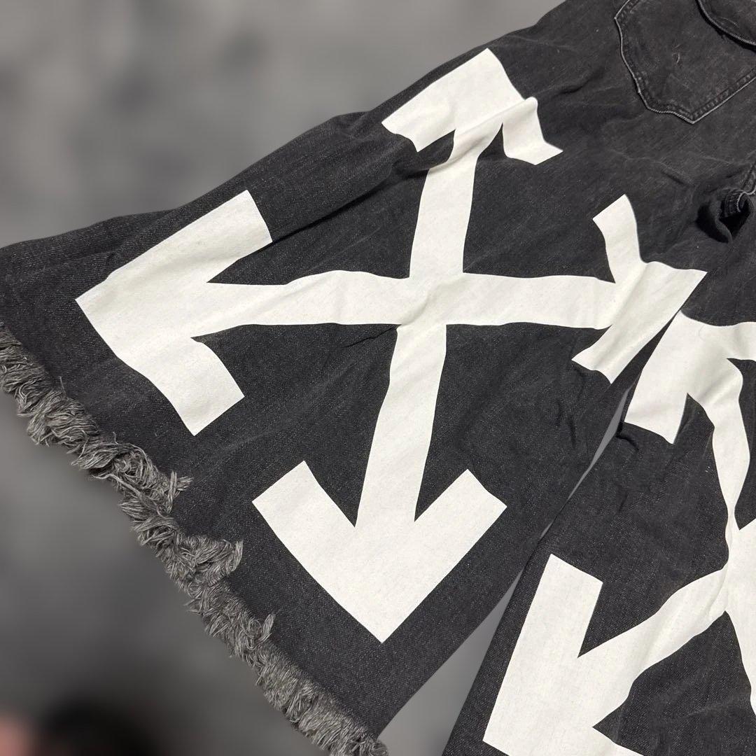 Off-White ブラックデニム ワイドレッグサイズ28