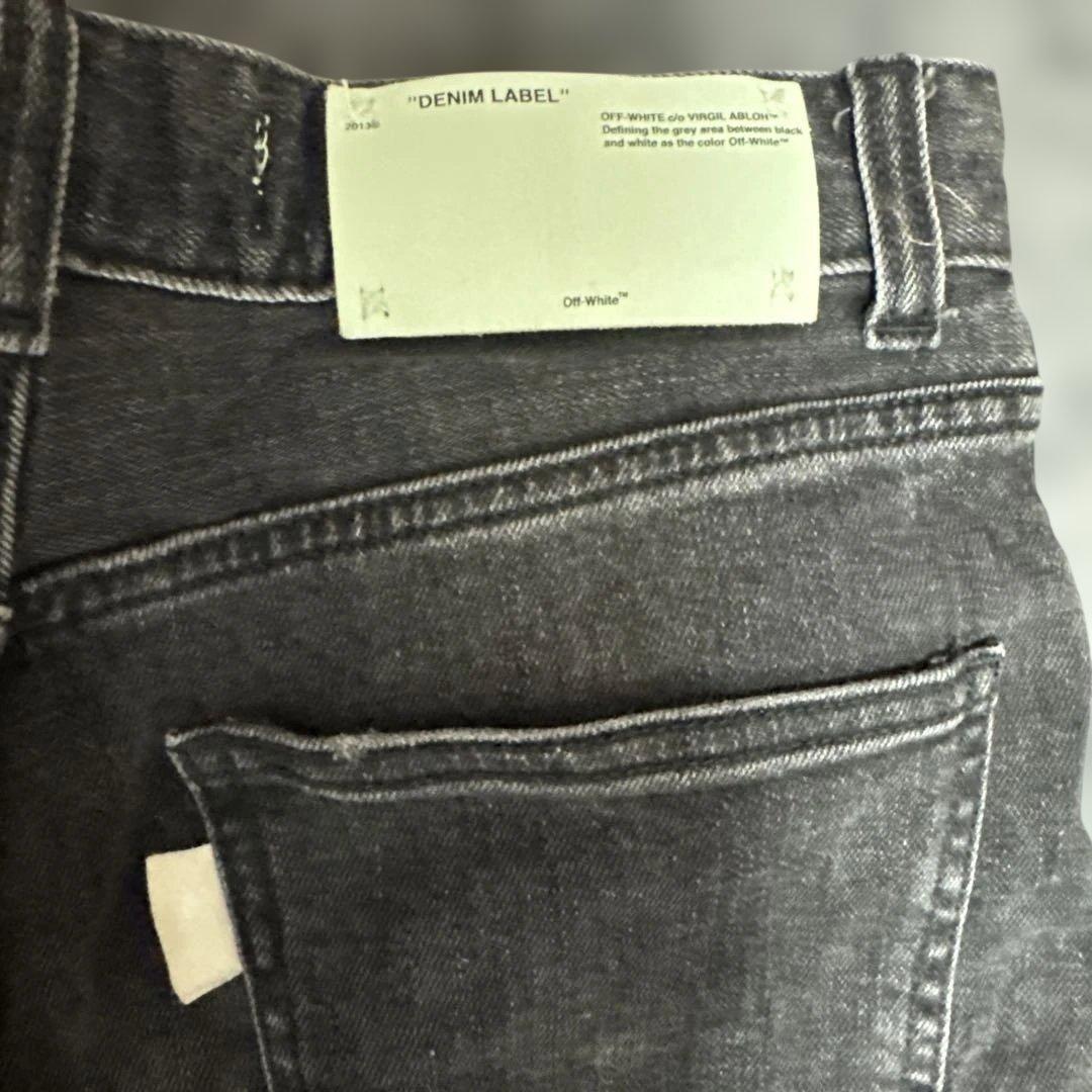 Off-White ブラックデニム ワイドレッグサイズ28