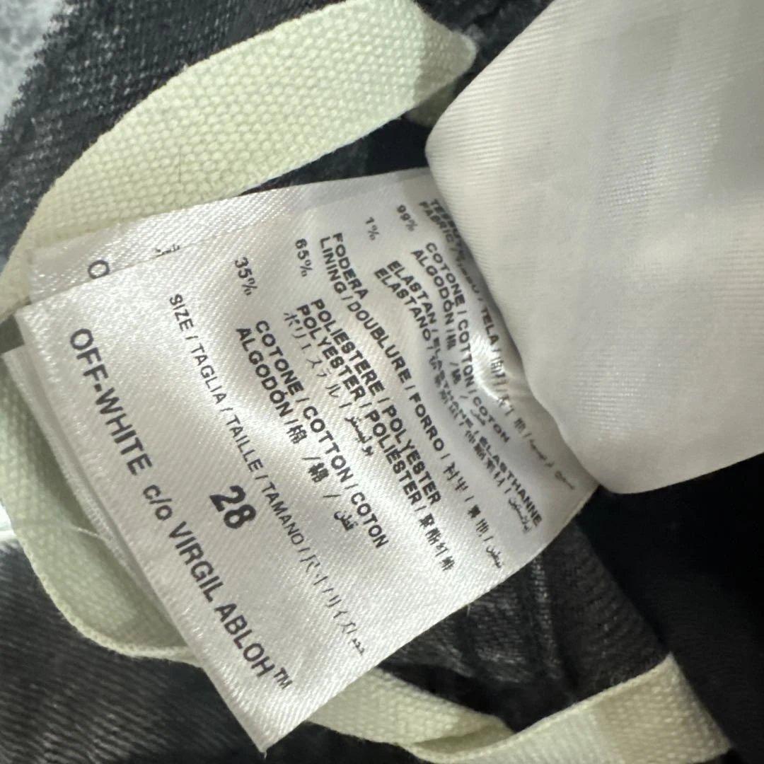 Off-White ブラックデニム ワイドレッグサイズ28