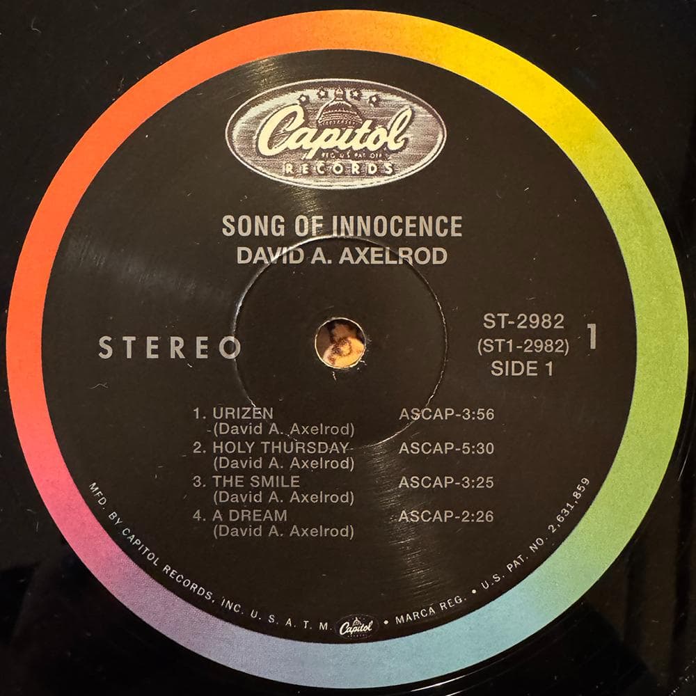 洋楽 David Axelrod / Song Of Innocence