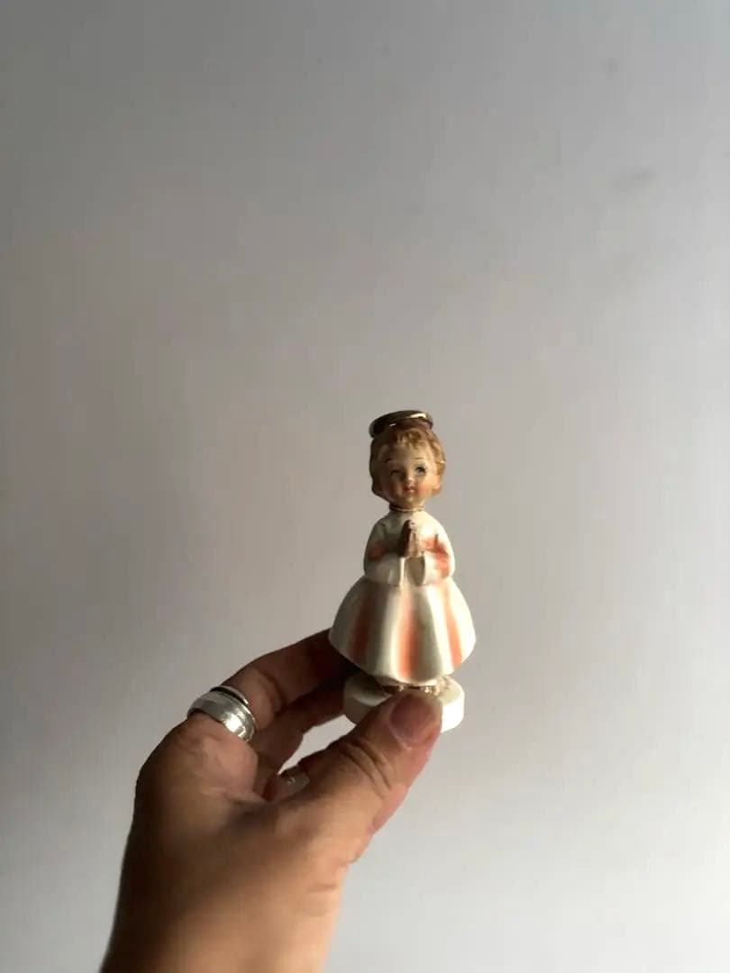 569 フランスヴィンテージ 天使・額・キャンドルスタンドのクリスマスセット