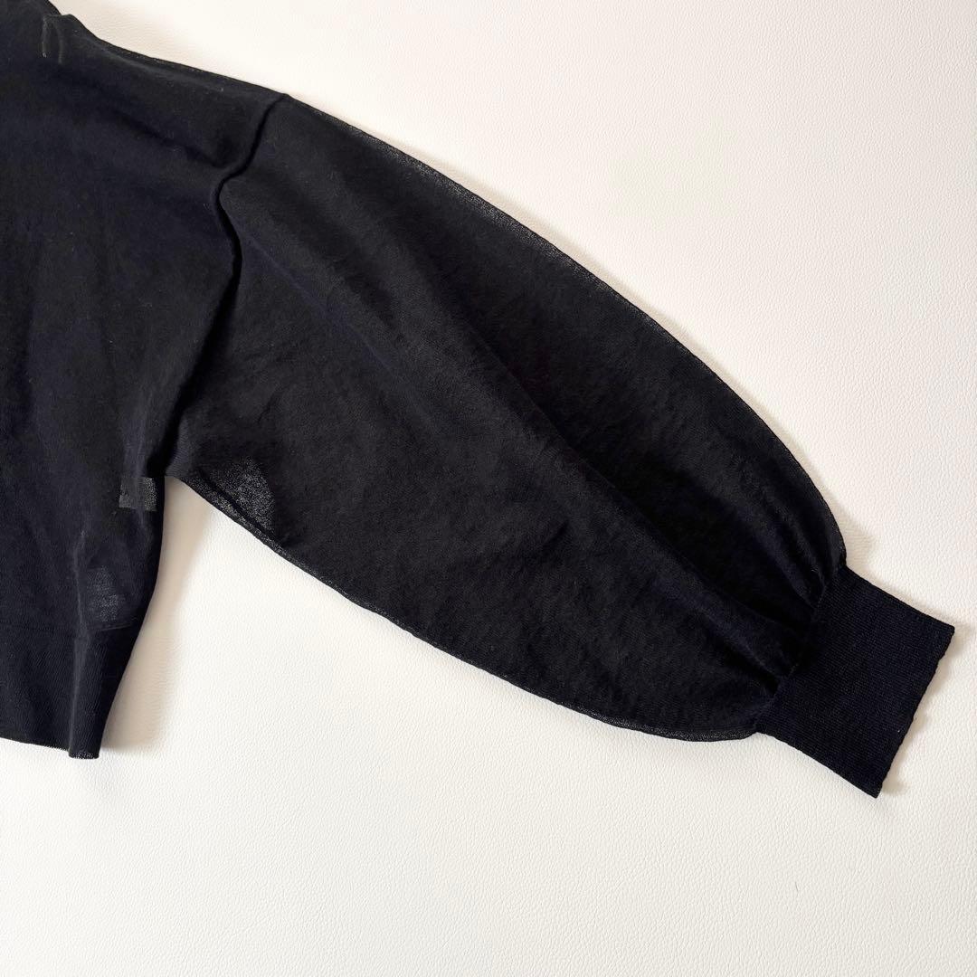 IENA FILMY クルーネック カーディガン　24年　シアー　ブラック　美品